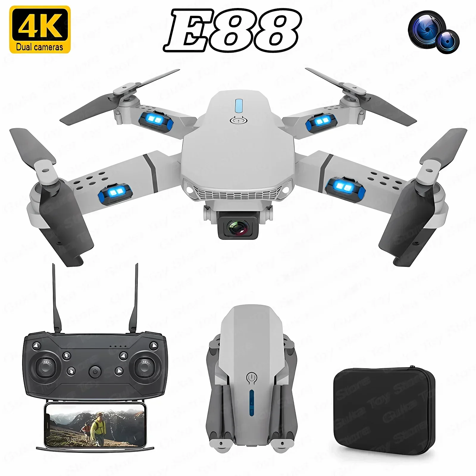Drone Camera Professional - E88 Pro WIFI FPV Drohne Weitwinkel